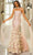 Terani Couture 251GL4184 - Floral Appliqued Straight Neck Evening Gown Evening Dresses 00 / Blush Ivory