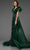 Terani Couture 251GL4357 - Puff Sleeve Tulle Overskirt Evening Dress Mother of the Bride Dresses 00 / Emerald