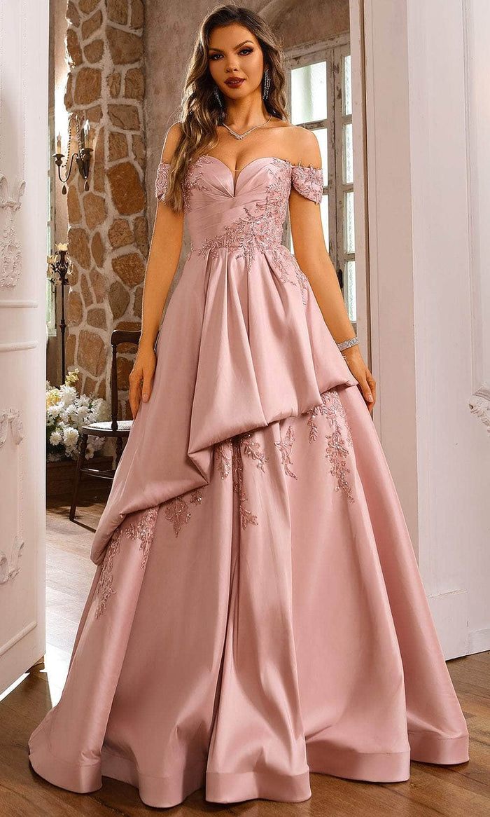 Terani Couture 251M4062 - Sweetheart Off-the-Shoulder Ballgown Ball Gowns 00 / Blush