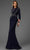 Terani Couture 251M4422 - Beaded Ornate Illusion Jewel Evening Gown Mother of the Bride Dresses 00 / Navy