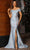 Terani Couture 251M4454 - Fold-Over Off Shoulder Jacquard Evening Gown Mother of the Bride Dresses