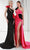 Terani Couture 251P4530 - Floral Accent One Shoulder Satin Prom Dress Evening Dresses 00 / Pink Black