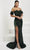 Tiffany Designs 16087 - Sweetheart Fringed Slit Evening Gown Evening Dresses 0 / Dark Green