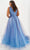 Tiffany Designs 16134 - Plunging V-Neck Glitter Ombre Ballgown Ball Gowns