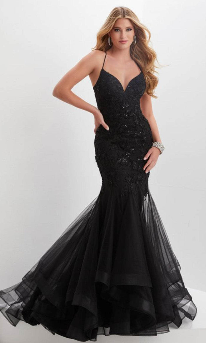 Tiffany Designs by Christina Wu 16015 - Laced Tulle Prom Gown Prom Dresses 0 / Black