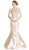 Trevi Collection - Bedazzled Halter Mermaid Evening Dress Evening Dresses XXS / Champagne