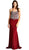 Trevi Collection - Bedazzled Strapless Sheath Evening Dress Evening Dresses XXS / Burgundy