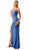 Trevi Collection D562 - Cowl Neck Drawstring Evening Gown Evening Dresses