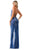 Trevi Collection D562 - Cowl Neck Drawstring Evening Gown Evening Dresses