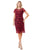 Trevi Collection D713 - Illusion Jewel Knee Length Formal Dress Wedding Guest XXS / Bk-Burgund