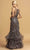 Trevi Collection L2116 - Embroidered V-Neck Evening Dress Evening Dresses XL / Charcoal