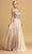 Trevi Collection - L2207 Rhinestone Ornate Chiffon Long Dress Prom Dresses XXS / Champagne