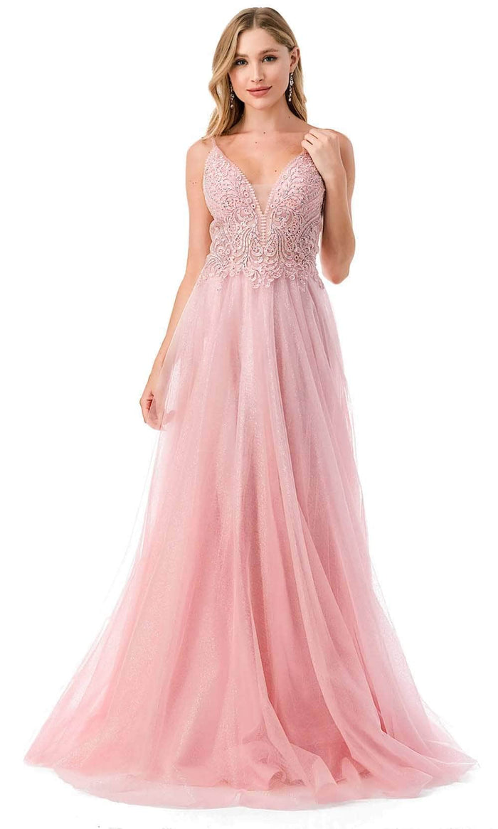 Trevi Collection L2688 - Shimmer Tulle Prom Dress Prom Dresses XS / Blush