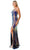 Trevi Collection L2754T - Embellished Evening Gown with Slit Evening Dresses