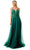 Trevi Collection L2782A - Appliqued Plunging V-Neck Evening Gown Evening Dresses