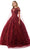 Trevi Collection L2804C - Off Shoulder Beaded Ballgown With Cape Ball Gowns