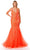 Trevi Collection L2807M - Illusion Corset Sequin Evening Gown Evening Dresses XS / Orange