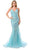 Trevi Collection L2816J - Sequined Mermaid Evening Gown Evening Dresses XS / Ice Blue