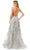 Trevi Collection L2844W - Glittered Plunging V-Back Evening Dress Prom Dresses