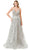 Trevi Collection L2844W - Glittered Plunging V-Back Evening Dress Prom Dresses