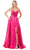 Trevi Collection L2861L - Rhinestone Corset Sleeveless Evening Gown Evening Dresses XXS / Fuchsia