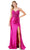 Trevi Collection L2900P - Lace-Up High Slit Prom Dress Prom Dresses XXS / Magenta