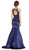 Trevi Collection - Ornate Halter Neck Trumpet Evening Gown Evening Dresses