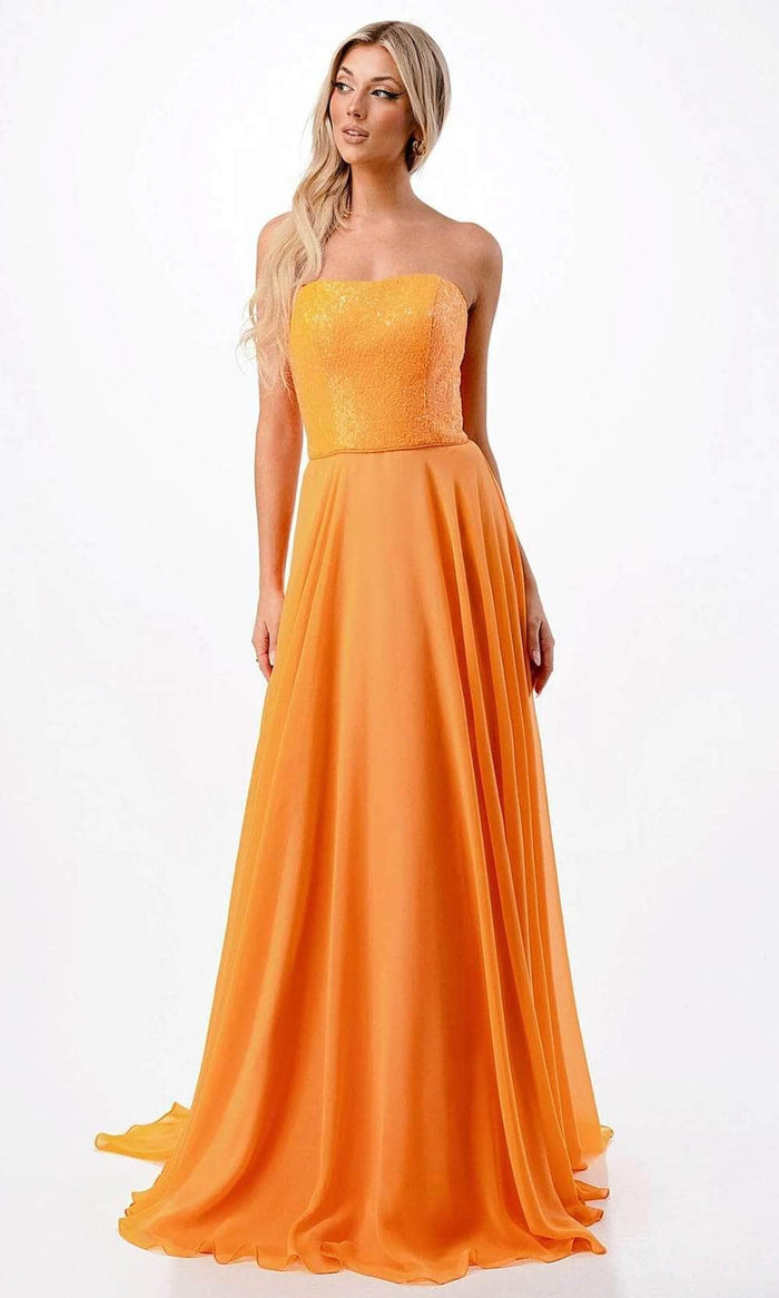 Trevi Collection P2206 - Sequin Bodice Evening Dress Evening Dresses XS / Mustard