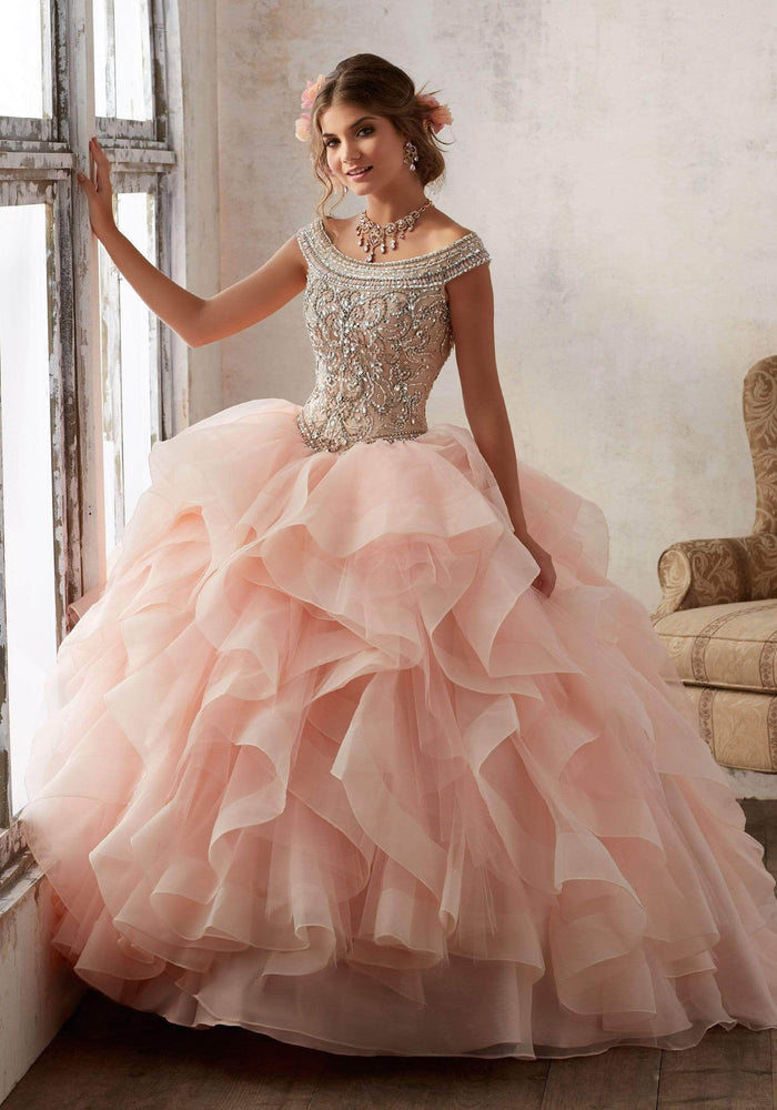 Vizcaya By Mori Lee 89138 - Jeweled Off Shoulder Gown Quinceanera Dresses 00 / Blush/Nude