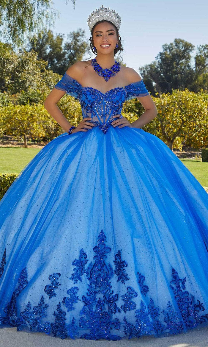 Vizcaya by Mori Lee 89427 - Sweetheart Scalloped Train Ballgown Ball Gowns 00 / Blue Orchid