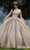 Vizcaya by Mori Lee 89455 - Off-Shoulder Jewel Encrusted Ballgown Ball Gowns 00 / Gold