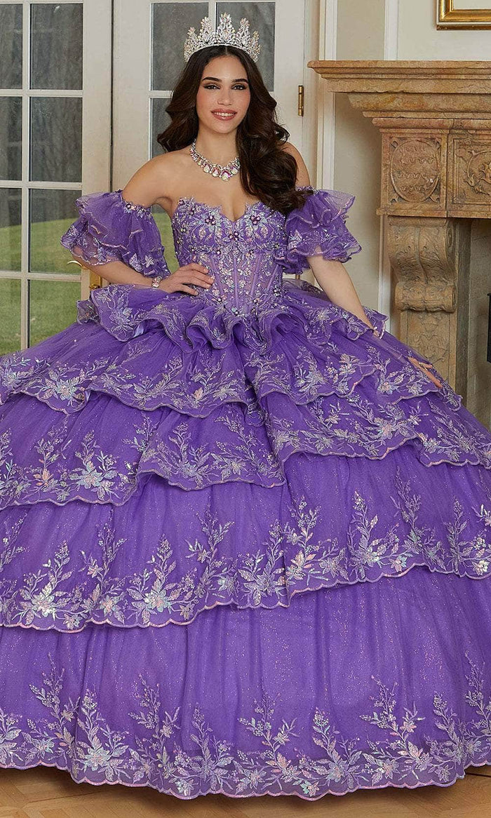 Vizcaya by Mori Lee 89476 - Strapless Beaded Embroidered Ballgown Quinceanera Dresses 00 / Lilac