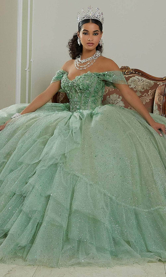 Vizcaya by Mori Lee 89483 - Tiered Skirt Sweetheart Ballgown Ball Gowns 00 / Sage