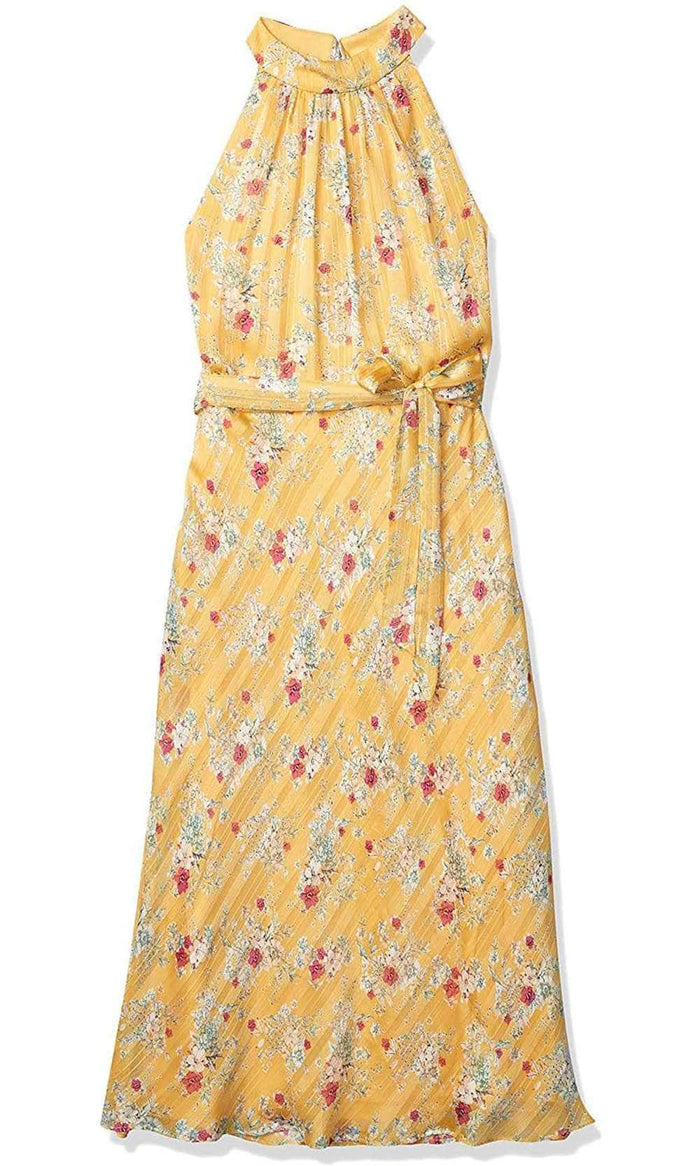 Adrianna Papell AP1D104110 - Sleeveless Halter Neck Casual Dress Casual Dresses 8 / Yellow Multi