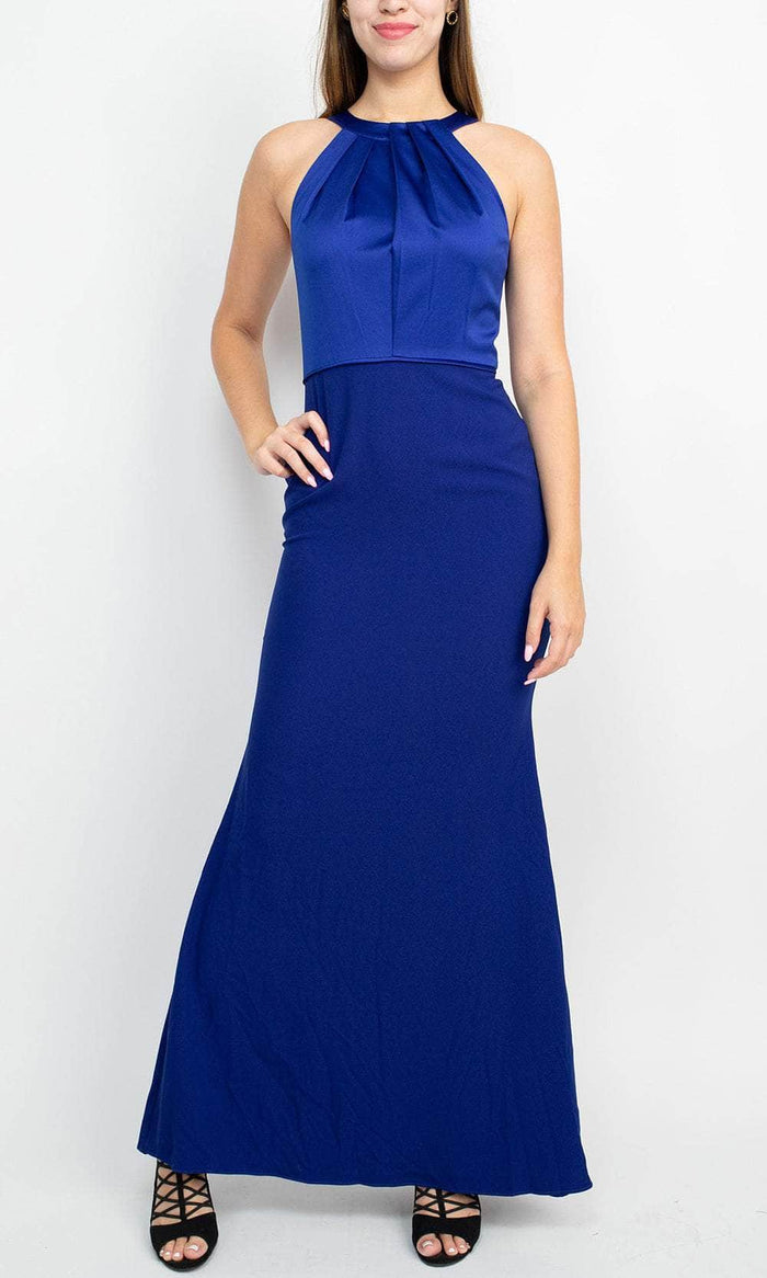 Adrianna Papell AP1E209240 - Halter Trumpet Evening Dress Evening Dresses 2 / Electric Blue