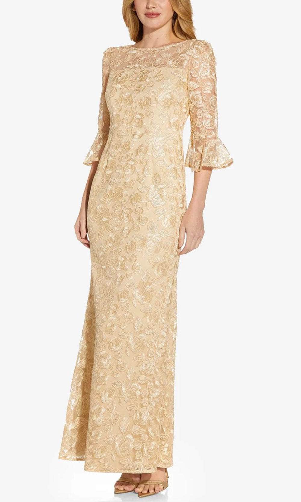Adrianna Papell AP1E209481 - Bell Sleeve Lace Evening Gown