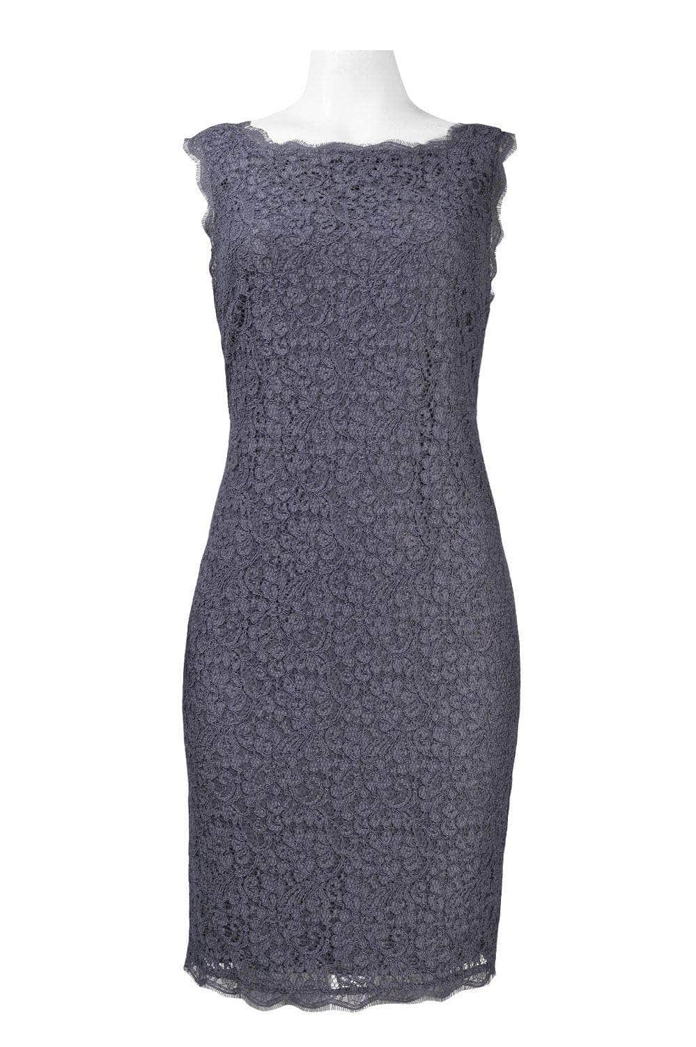 Adrianna Papell Pleat Striped Filigree Lace Dress, $180