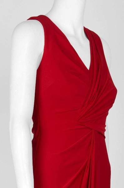 Adrianna Papell - Gathered Bodice Draped Jersey Gown AP1E202451 - 1 pc ...