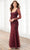 Adrianna Papell Platinum 40396 - Floral Beaded Full Length Dress Evening Dresses 0 / Mahogany