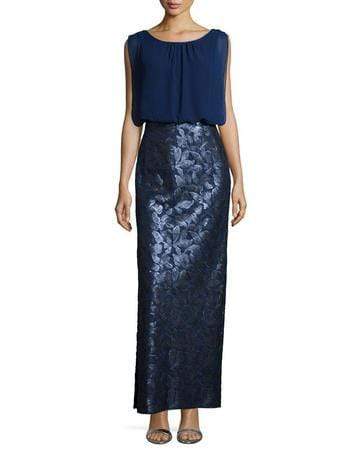 Aidan Mattox - Embellished Bateau Sheath Gown 251704850 - 1 pc Navy In Size 14 Available CCSALE 14 / Navy