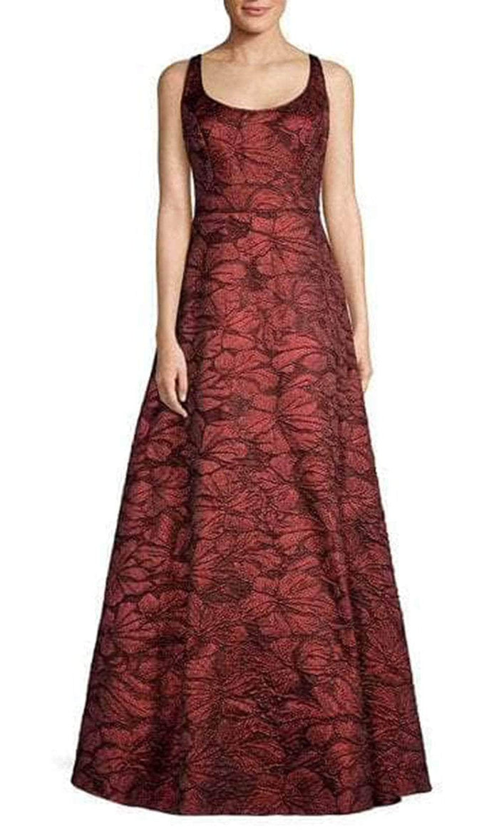 Aidan Mattox MD1E203106 - Scoop Metallic Evening Gown Special Occasion Dress 0 / Wine