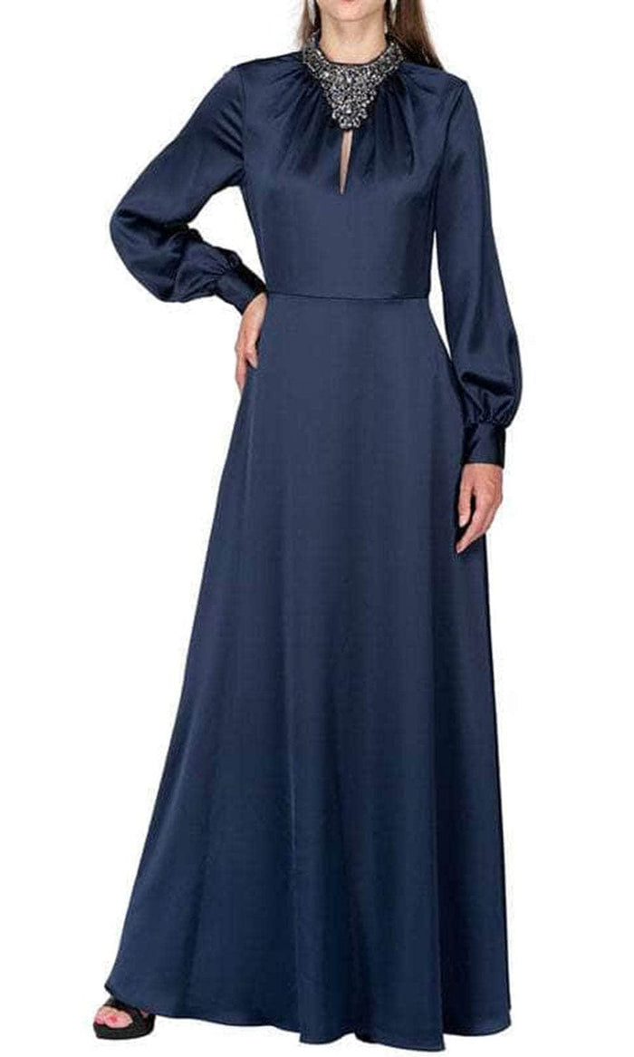 Aidan Mattox MD1E203971 - Long Bishop Sleeves High Neck Evening Dress Mother of the Bride Dresses