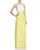 Aidan Mattox Pleated Brocatelle Halter Dress MN1E200900 - 1 pc Lemon In Size 6 Available CCSALE 6 / Lemon