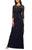 Alex Evenings - 132833 Beaded Illusion Column Dress Evening Dresses 4 / Dark Navy