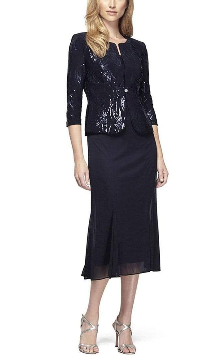 Alex Evenings - 196267 Chiffon Dress with Sequin Embellished Jacket ...