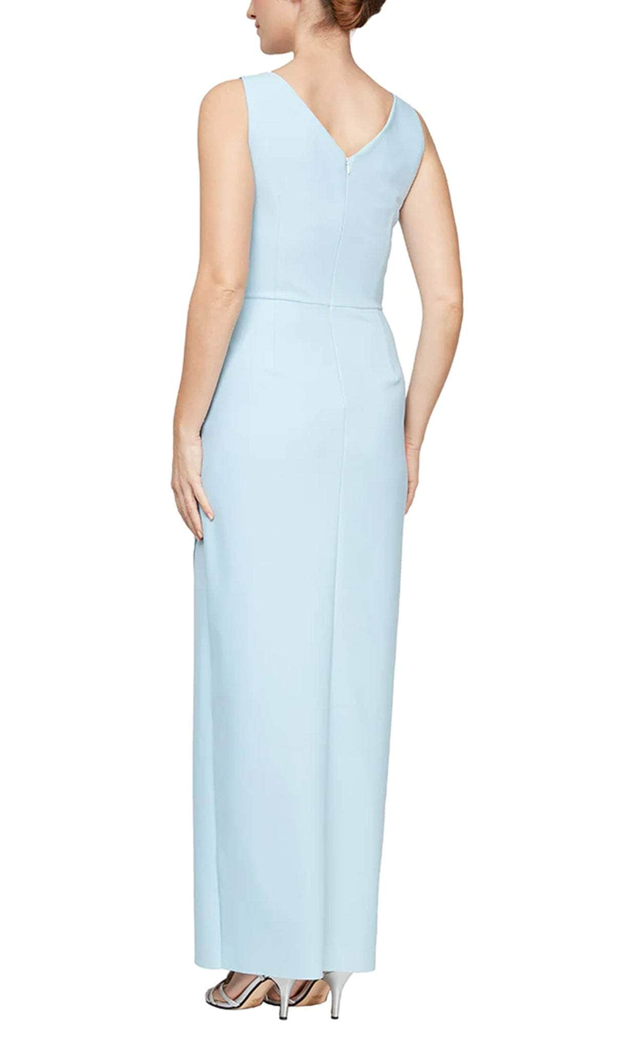 Alex evenings ruched draped hotsell brooch gown