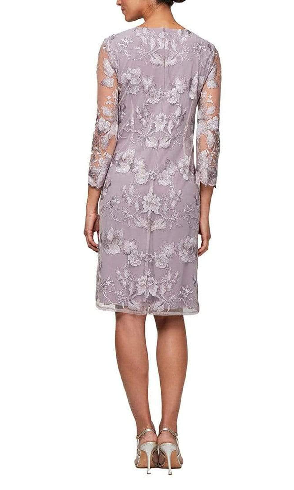 Alex Evenings - 81122202 Embroidered Lace Mock Jacket Jersey Dress