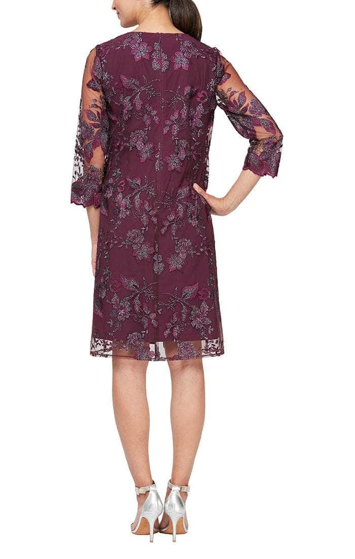 Alex Evenings - 81122202 Embroidered Lace Mock Jacket Jersey Dress