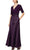 Alex Evenings - 82351533 V-Neck Jersey Long Dress Wedding guest dresses 4P / Eggplant