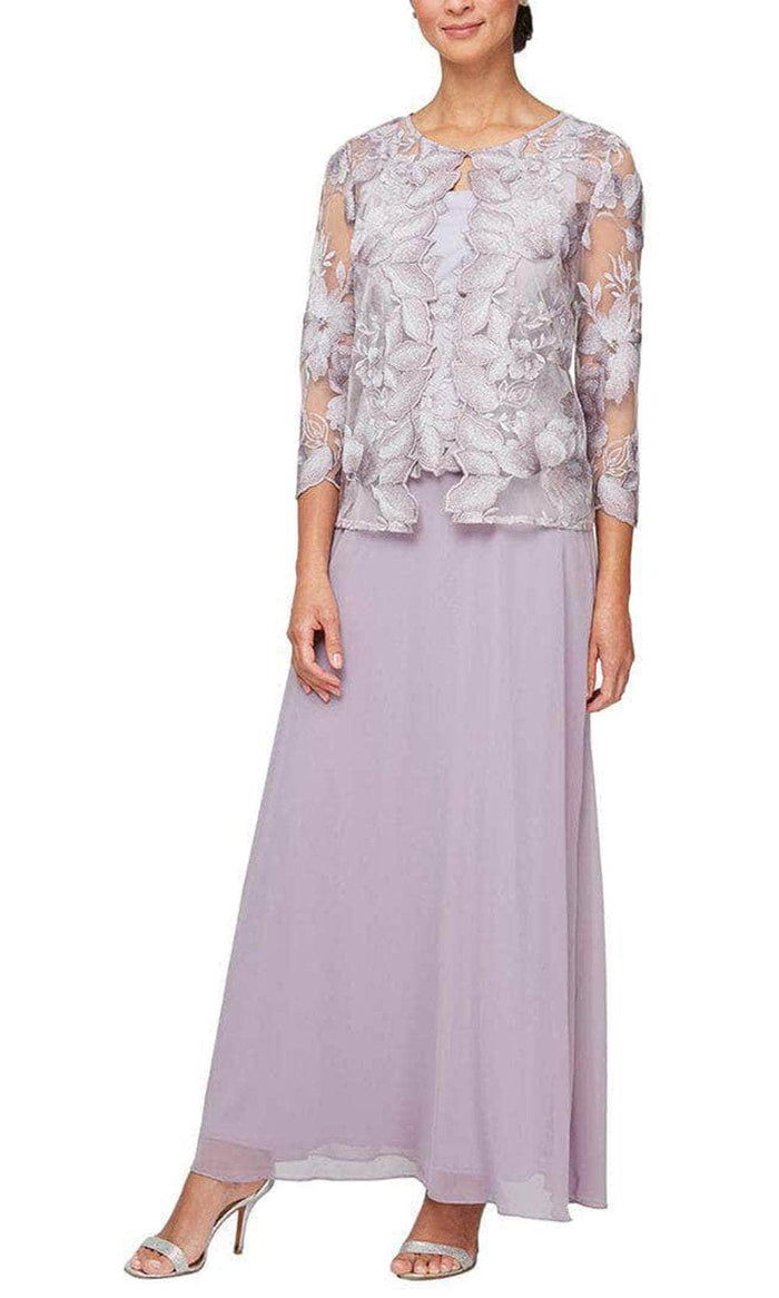 Alex Evenings - 84122422 Lace Jacket A-Line Dress Special Occasion Dress 14W / Smokey Orc